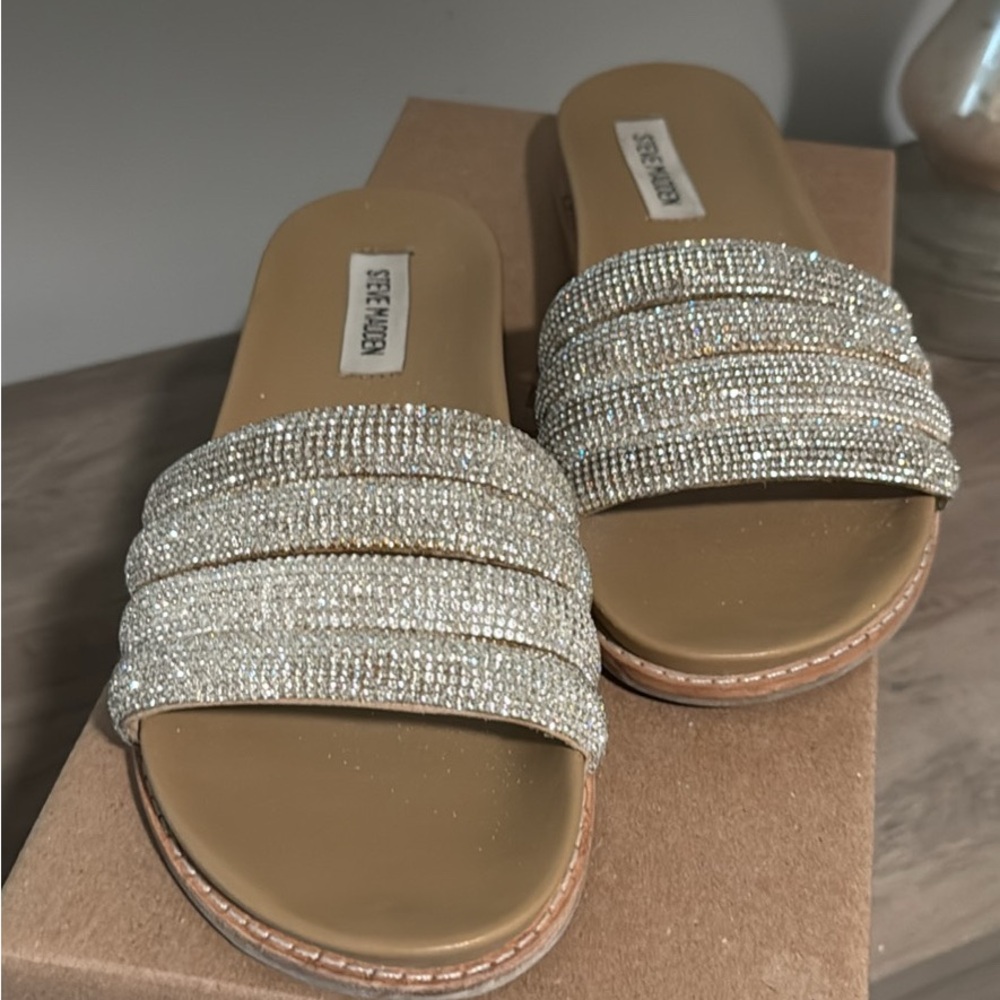 Steve Madden Sparkling Slide Sandals sz 7